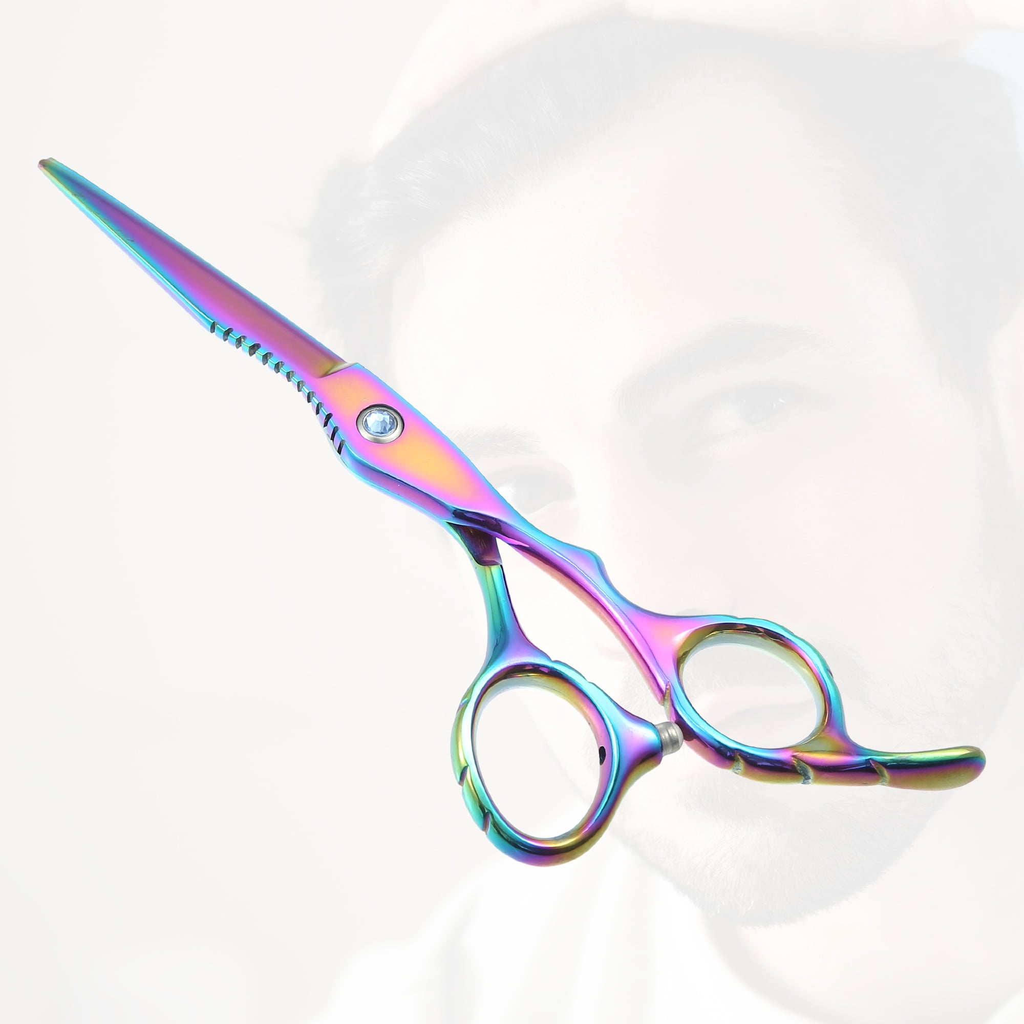 Unique Bargains Hair Cutting Scissors 6.5" Barber Scissors Hair Cutting Shear Multicolor