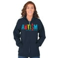thumbnail image 4 of Autism Awareness Advocate Puzzle Zip Up Hoodie Men's Women's Brisco Brands S, 4 of 6