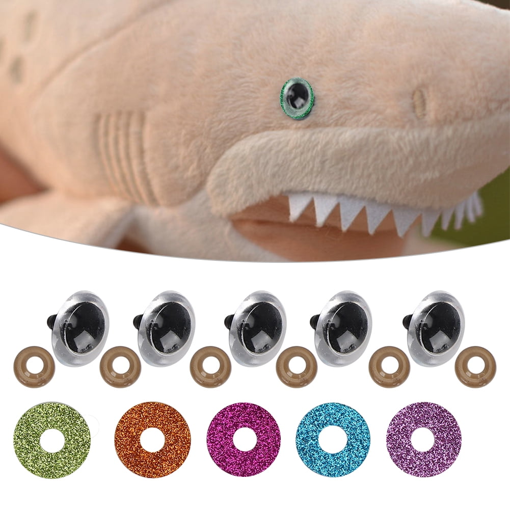 Tebru Safety Eyes with Colorful Glitter Washer Accessories for Puppet