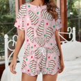 thumbnail image 4 of NICKSUN Pyjama d'Été 2 Pcs pour Femmes, Ensemble de Vêtements de Nuit Doux et Confortables avec Short de Détente, Sapins de Noël Roses, 4TG, 4 of 8