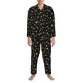 thumbnail image 3 of Fotbe Gold Dog Paw Pijama de Hombre con Estampado de Manga Larga, Conjunto de 2 Piezas, Ropa de Dormir Suave y Cómoda con Bolsillos-XX-Large, 3 of 7