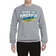 thumbnail image 2 of Made In America With Ukrainian Parts Unisex Crewneck Graphic Sweatshirt, Heather Grey, Large, 2 of 4