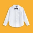thumbnail image 5 of KKBOTIVE Boys Long Sleeve Button Down Toddler Dress Shirt Uniform Shirt for Kids Back to School Tops with Bow Tie and Chest Pocket ( Navy Size: 4-5 Years ), 5 of 5