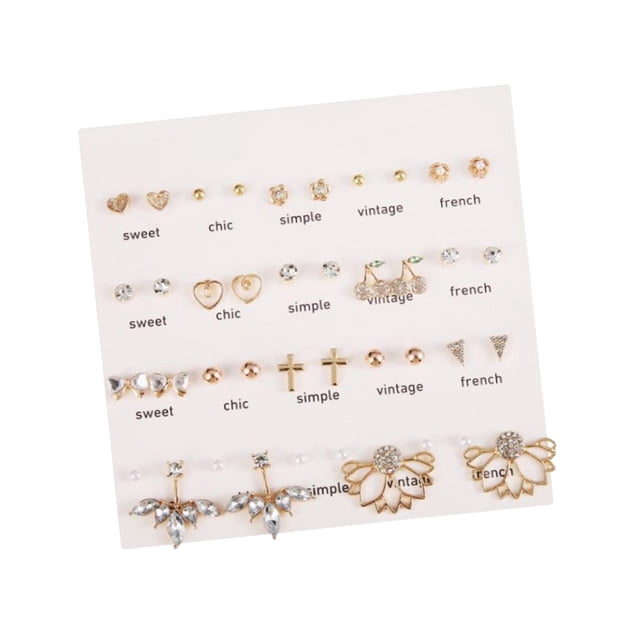 Pendientes de botón Corazón Hipoalergénicos Elegantes perfecl para Regalos de niñas 06