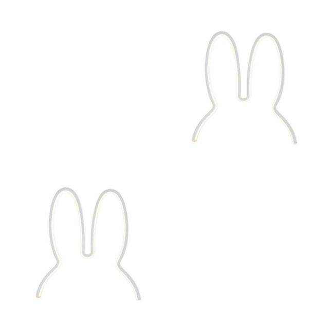 relayinert Rabbit Nightlight LED Lamp USB for Children s Room Cute and Decorative White 29x30cm 2Set