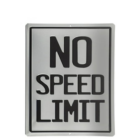 No Speed Limit Metal Sign Wall Art Home Decoration Theater Media Room Man
