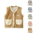 thumbnail image 4 of Atogsazn Baby Boys Girls Fuzzy Jackets Fleece Lined Button Sleeveless Coat Fashion Clothes Outerwear A-Pink 2-3 Years, 4 of 4