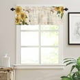 thumbnail image 2 of Sunflower Kitchen Valances for Windows 42x12 Inch Kitchen Curtains Valances Rod Pocket Farmhouse Floral Bee Brown Vintage Pink Yellow Bathroom Window Valances for Window Treatment Decor, 2 of 6
