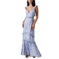 thumbnail image 1 of ASTR The Label Womens Floral Print Maxi Dress, bluefloral, L, 1 of 1