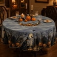 thumbnail image 4 of Round Halloween Tablecloth Vintage Pumpkin Witch, Tyidzon Waterproof 60 inch Round Tablecloth for Holiday Dinner Party Home Kitchen Dining Table Decor, 4 of 7