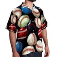 thumbnail image 2 of Baseball Men's Short Sleeve Poplin Beach Shirts, Casual Printed Button Down Summer Hawaiian Shirt - Unisex, 2 of 6
