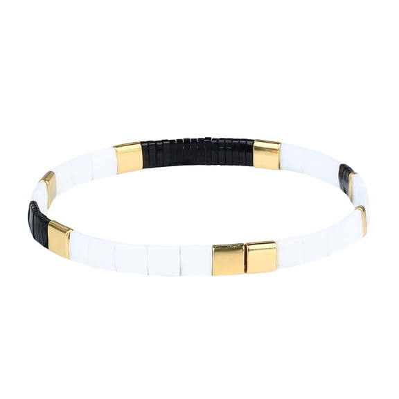 KELITCH Miyuki Beaded Stretch Bracelets Fashion Tila Strand Bracelets Women Stackable Bangle (02E)