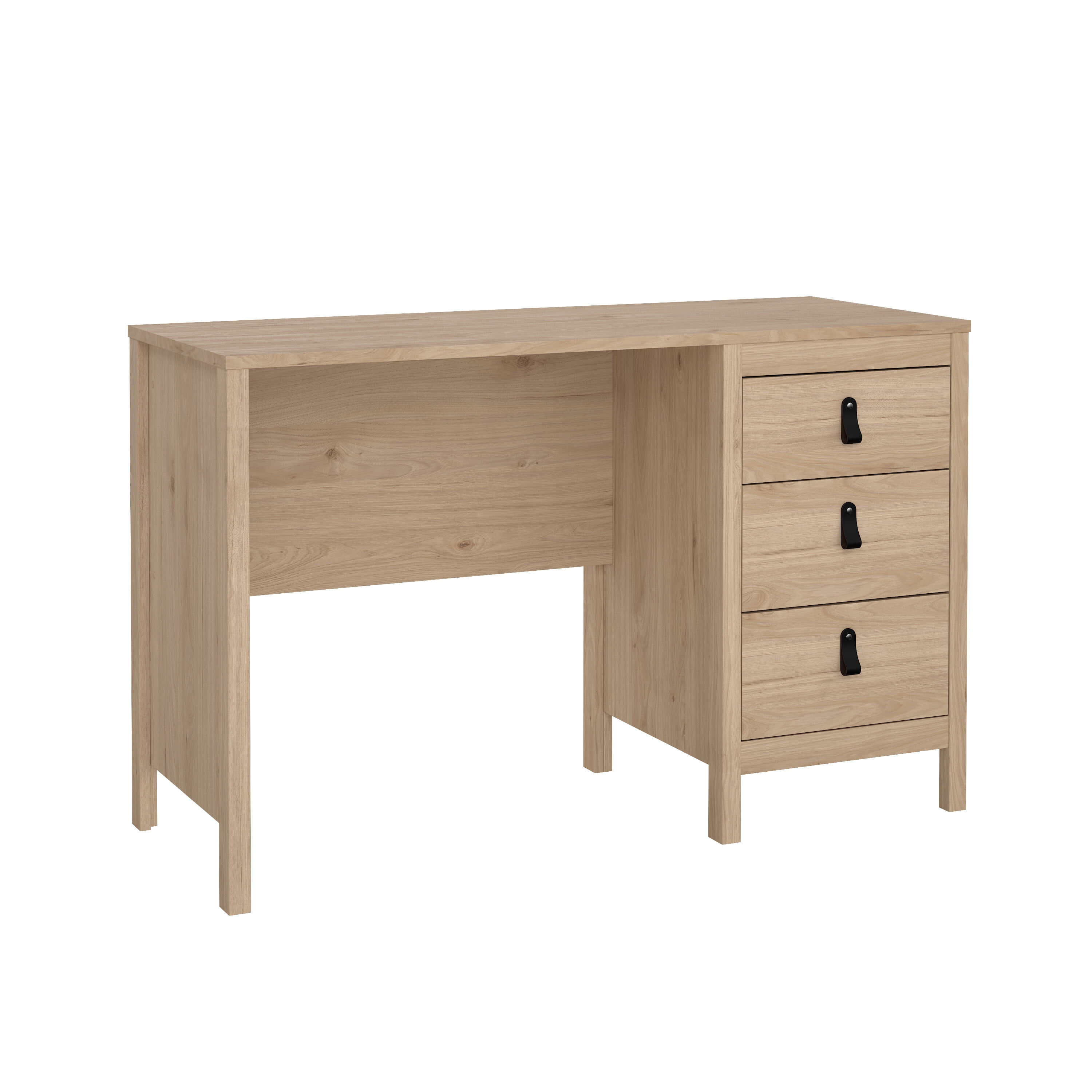 Tvilum Madrid Home Office Writing Desk with 3 Storage Drawers for Adults, Jackson Hickory