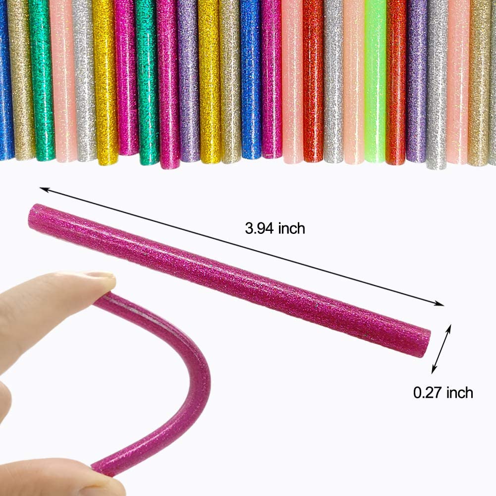 Glitter Hot Glue Sticks for Gun 14 Colors 84 Pack Bulk Colored Stick Mini 7mm 100mm DIY Art Craft Repair