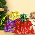thumbnail image 2 of 5 Pcs Christmas Gift Bag Cloth Candy Bags for Christmas Party Cookie Candy Bag Goodie Giveaways Santa Print, 2 of 8