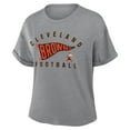 thumbnail image 2 of Women's Fanatics Heather Gray Cleveland Browns Pennant Wave Tribute Tri-Blend Boxy T-Shirt, 2 of 3