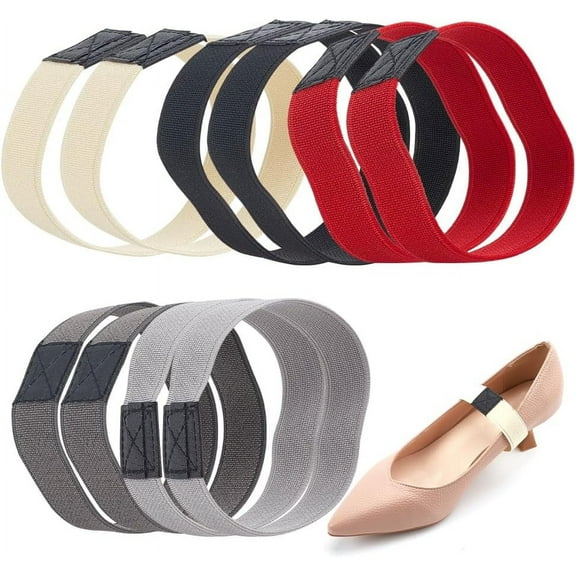 5 Pairs Elastic Shoe Strap Wide Shoe Straps Band 5 Colors Replacement Ankle Straps for Heels Anti-Loose Shoelace Band Detachable Shoe Straps for Women Holding Loose High Heel Shoes colorful