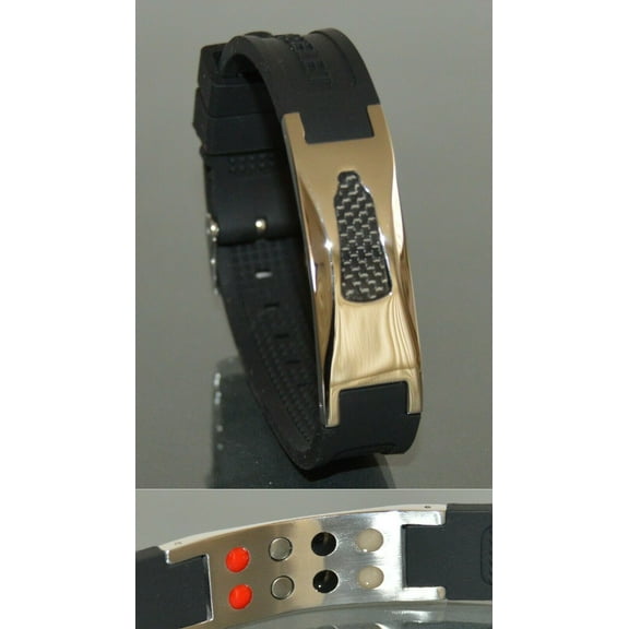 ENERGY POWER SILICON BRACELET MAGNET THERAPY ANTI EMF ** 4 in 1**