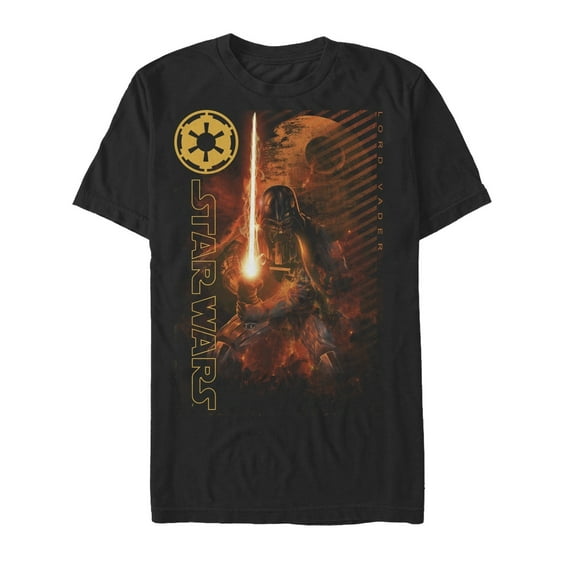 Men's Star Wars Darth Vader Fire  Graphic Tee Black 3X Large
