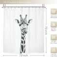 thumbnail image 3 of Funny Animal Shower Curtain Giraffe Jungle Safari Tropic African Wildlife Black and White Kid Boy Modern Designer Cool Bathroom Decor 72Wx72H inch 12 Pack Plastic Hooks, 3 of 6