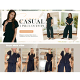 thumbnail image 5 of Women's 2 Piece Smocked Top Wide-Leg Pants Set High Waist Lounge Outfit Casual Boho Matching Set, 5 of 7