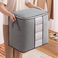 thumbnail image 3 of 3Pack Clothes Storage Bag Organizer with Handle for Blankets, Bedding, Foldable with Sturdy Zipper, Clear Window, 3 of 5