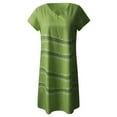 thumbnail image 2 of Pntutb Women Summer Style V-Neck Print Dress Short Sleeve Ladies Dress, 2 of 4