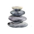 thumbnail image 2 of Atelier B Art Studio 20x20 White Modern Wood Framed Museum Art Print Titled - Watercolor Stacked Rocks, 2 of 4