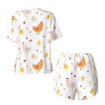 thumbnail image 6 of Wukai Funny Chicken Women's Pajama Set,Short-Sleeve Top and Shorts with Elastic Waistband and Pockets for Loungewear, Yoga, and Casual Wear-3X-Large, 6 of 8