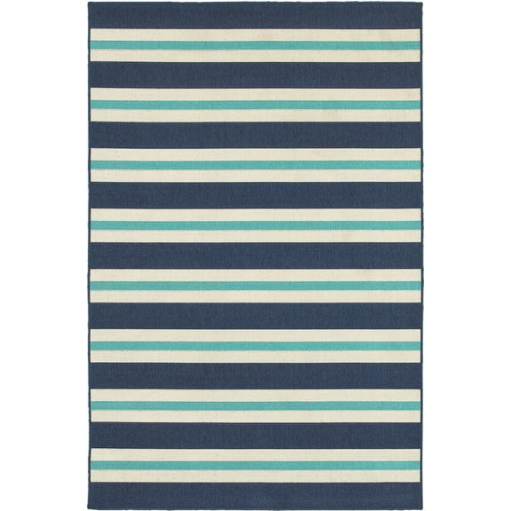 Moretti Constant Area Rug 5701B Blue Lines Stripes 7' 10" x 10' 10" Rectangle