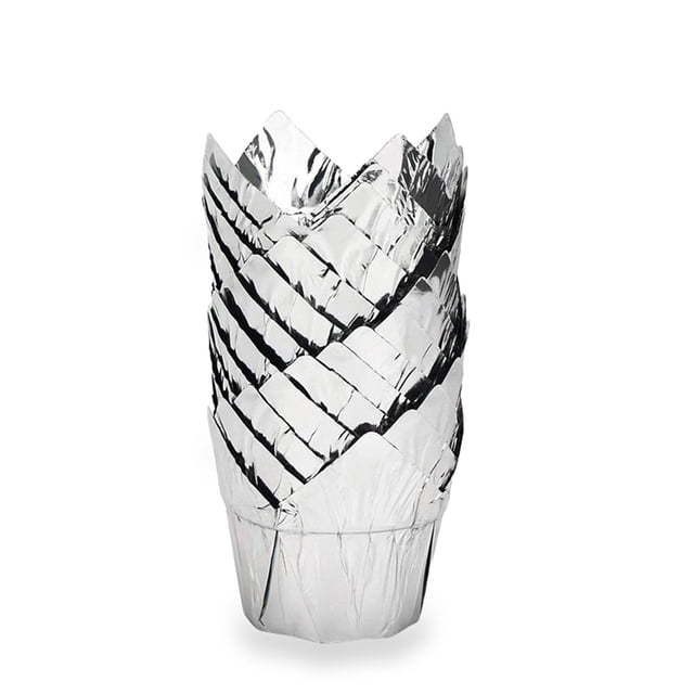 Pastel de taza de taza de taza de manufacturas resistentes al calor resistente al calor de la magdalena envoltadores DIY Making Maker Kitchen Wedding Silver 50 piezas Speravity HA010342-02