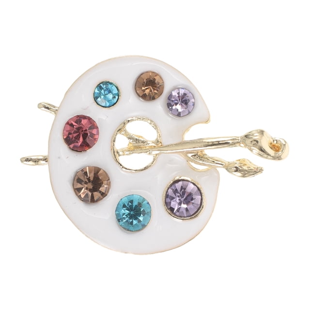 GOOHOCHY Broche de paleta de pintura Broche de mujer Broche de diamantes de imitación Broche único Pin de trajes Pin de solapa de moda para fiestas y uso diario