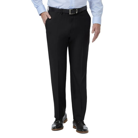 Men’s Haggar® Premium Comfort Expandable-Waist Classic-Fit Stretch Flat-Front Dress Pants Color: Black Size: 38X30