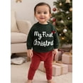 thumbnail image 4 of Qmyliery Baby Girls Knit Sweater Christmas Hat and Letter Embroidery Crew Neck Pullover Long Sleeve Tops, 4 of 9