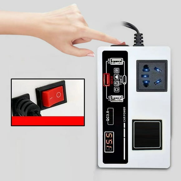 3Usb+Type-C Chargers 200W Power Adapter Dc 12V/24V To Dc 110V/220V Car Inverter Mingyqi