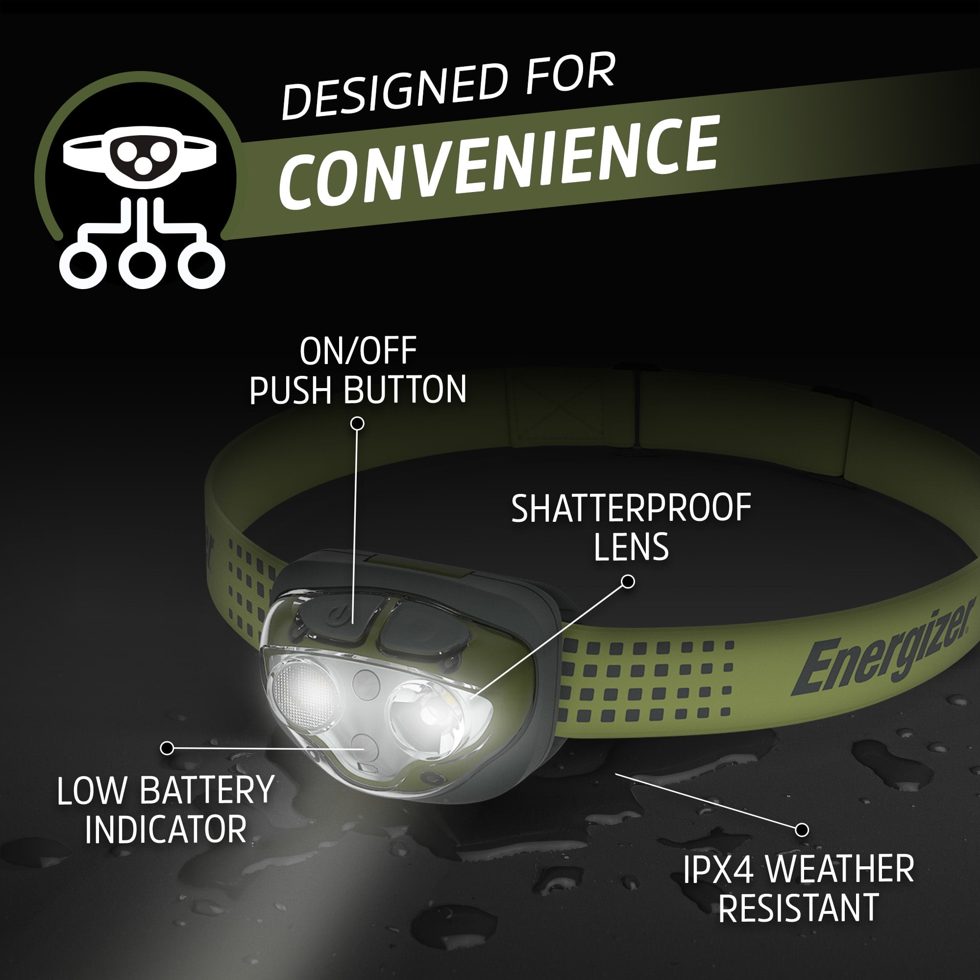 (2 pack) Energizer Vision Ultra HD LED Headlamp, Bright 550 Lumens, for Camping, Running, Jogging, Hunting, Hiking, Reading and Tactical Use, 3 AAA Batteries Included