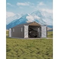 thumbnail image 2 of 12 ft x 25 ft Enclosed Metal Carport with Vertical Steel Roof, All-Weather Steel Garage Shed with Side Man Door for Sedans & SUVs, Gray Finish, 2 of 8