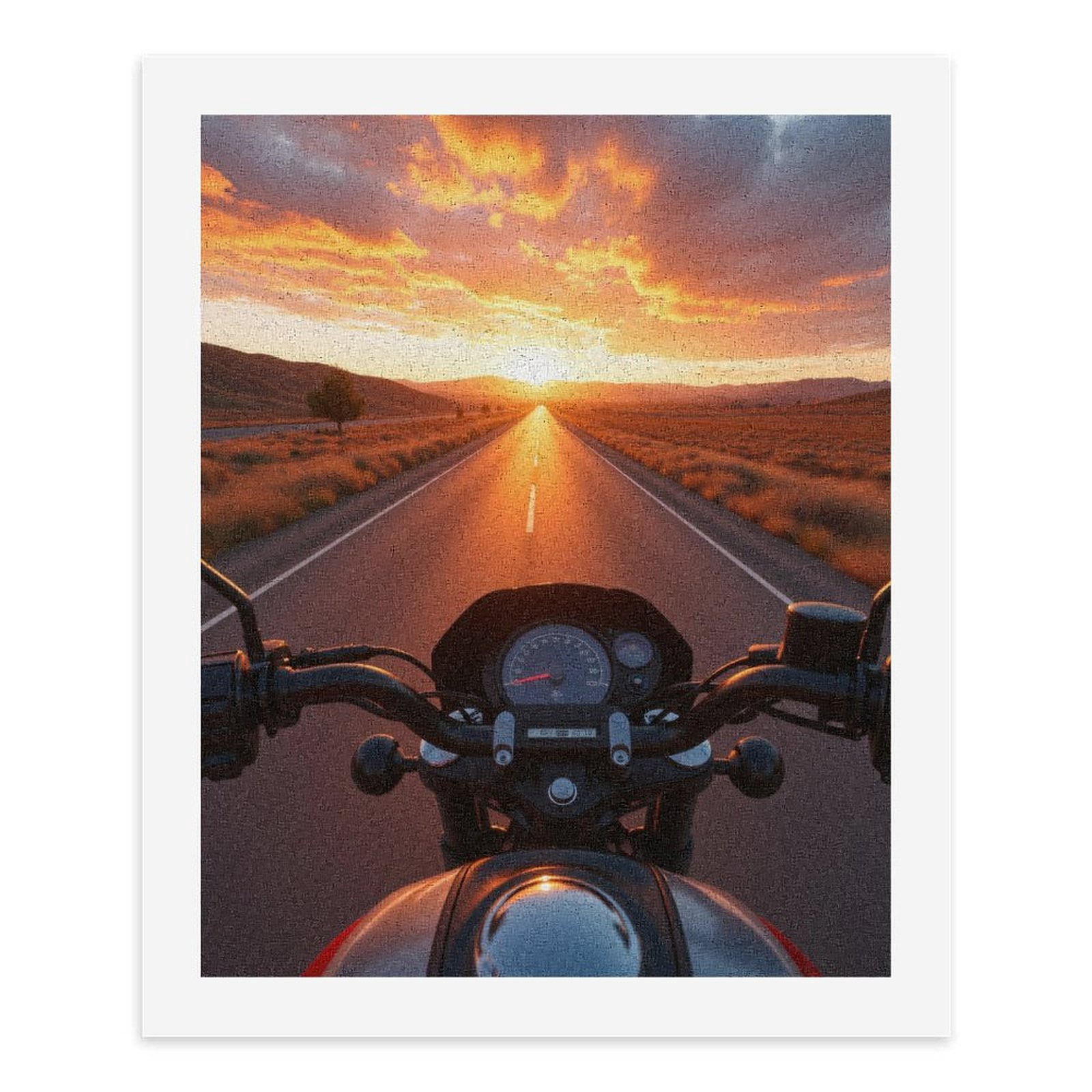 Paint By Numbers Kit for Adults Beginner - Motorcycle Road Sunset Journey DIY Canvas Painting Kits for Adults, Frameless Paint By Number for Adults for Home Wall Decor 16x20 Inch