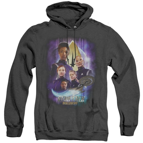 Star Trek Discovery Discoverys Finest Adult Heather Hoodie Sweatshirt Black