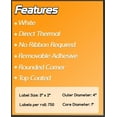 thumbnail image 2 of GHSDFBB OfficeSmart Labels ZR1300200-3x2 Inch Removable Direct Thermal Labels, Compatible with Zebra Printers (1 Roll, White, 750 Labels Per Roll, 1 inch Core), 2 of 4