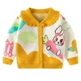 thumbnail image 2 of Esaierr Baby Kids Girls Cartoon Knitted Sweaters Jacket Coat 12M-6T Newborn Autumn Winter Sweater Outwear Toddler Infant Girls Lapel Knitted Sweater Cardigan Coat, 2 of 7