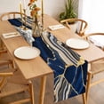 thumbnail image 3 of Blue Marble Table Runner - 48 Inch Long, Kitchen Dining Table Runner Dresser Scarves, Grey Gold Texture Vintage Farmhouse Art Farmhouse Decor for Coffee Tables Wedding Party Banquet, 3 of 8