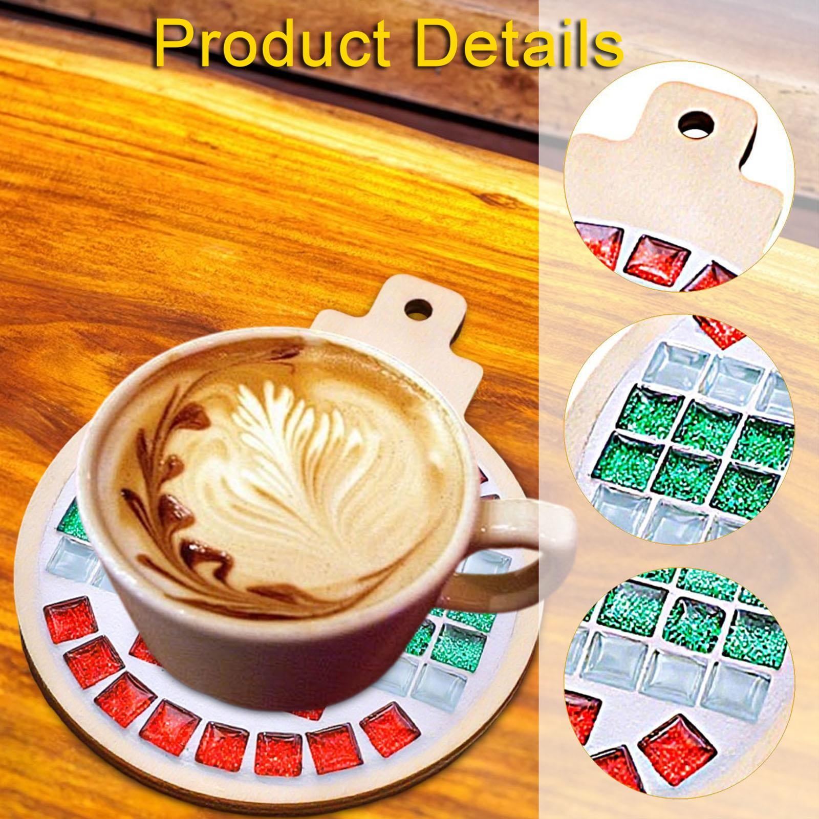 Mosaic Coaster Craft Kit DIY Crafts Beginner Friendly Wooden Base for Kids and Adults Christmas Holiday Fun