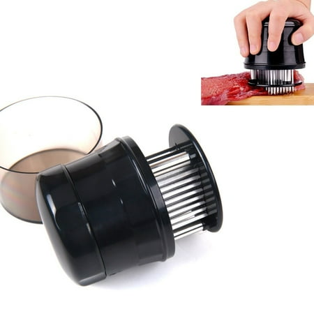 

Pounder Beaf Steak Professional Cooking Needle Meat Tenderizer Black Easy Cleaning Cover Tool Sharp Kitchen Stainless Steel