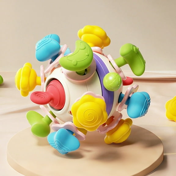 weibbin Sassy Developmental Bumpy Ball, Easy to Grasp Bumps Help Develop Motor Skills, Ages 6 Months