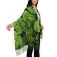 thumbnail image 4 of Sikiie Tiny Green Fern Leaves Shawl Wraps Big Scarf Tassel Fall Winter Thick Scarf Warm Shawl Women Fall Gifts, 4 of 8