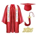 thumbnail image 1 of Odeerbi 1-10 Años Niños Niñas Vestido de Graduación Conjunto Color Sólido Vestido de Manga Larga Con Estoro, Gorra Y Bornilla Traje de 3 Piezas, 1 of 5