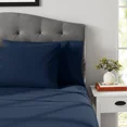 thumbnail image 4 of (2 pack) Mainstays 4-Piece 300 Thread Count Blue Cove Cotton Blend Percale Bed Sheet Set, Queen, 4 of 9