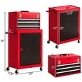Costway 2pc Mini Tool Chest & Storage Box Rolling Garage