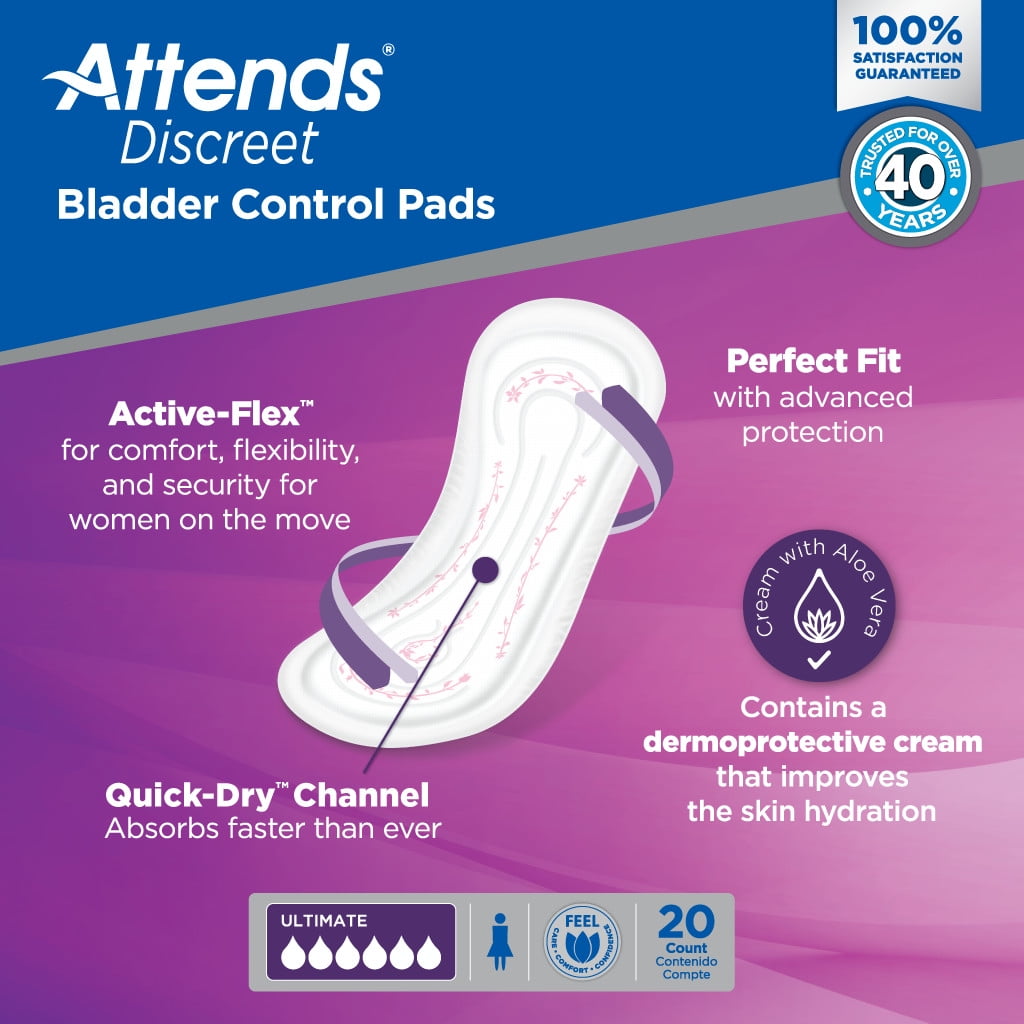Attends Discreet Women's Ultimate Pads, Case of 200